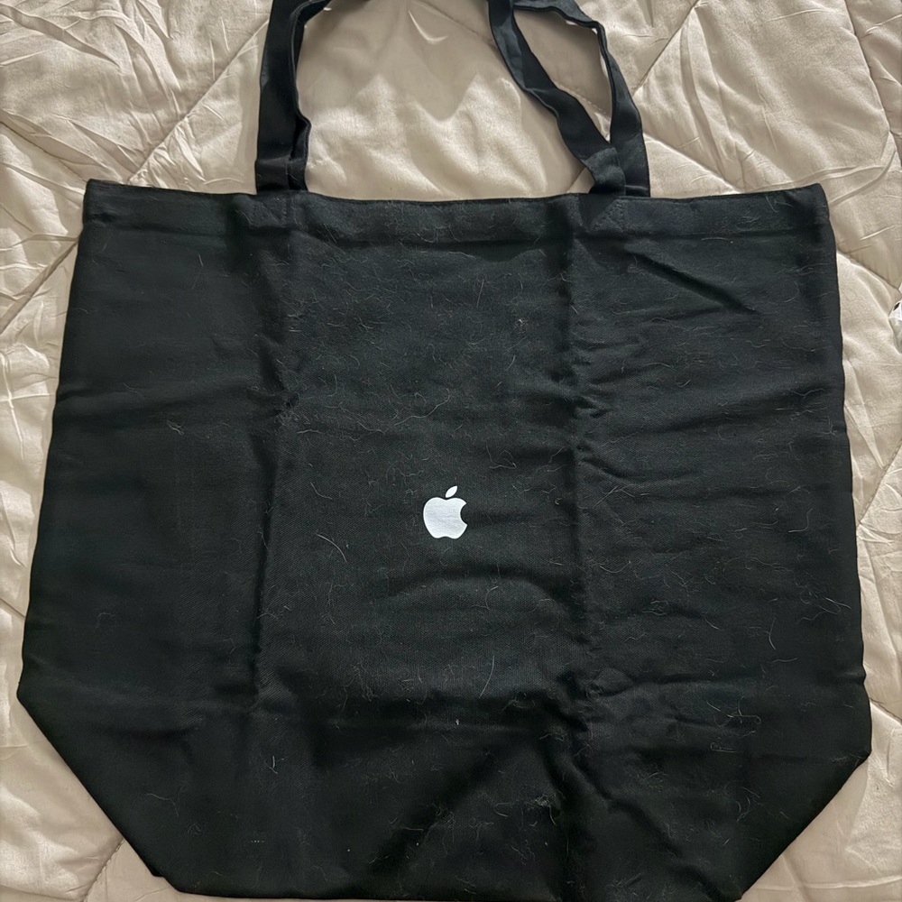 Apple Black Canvas Tote